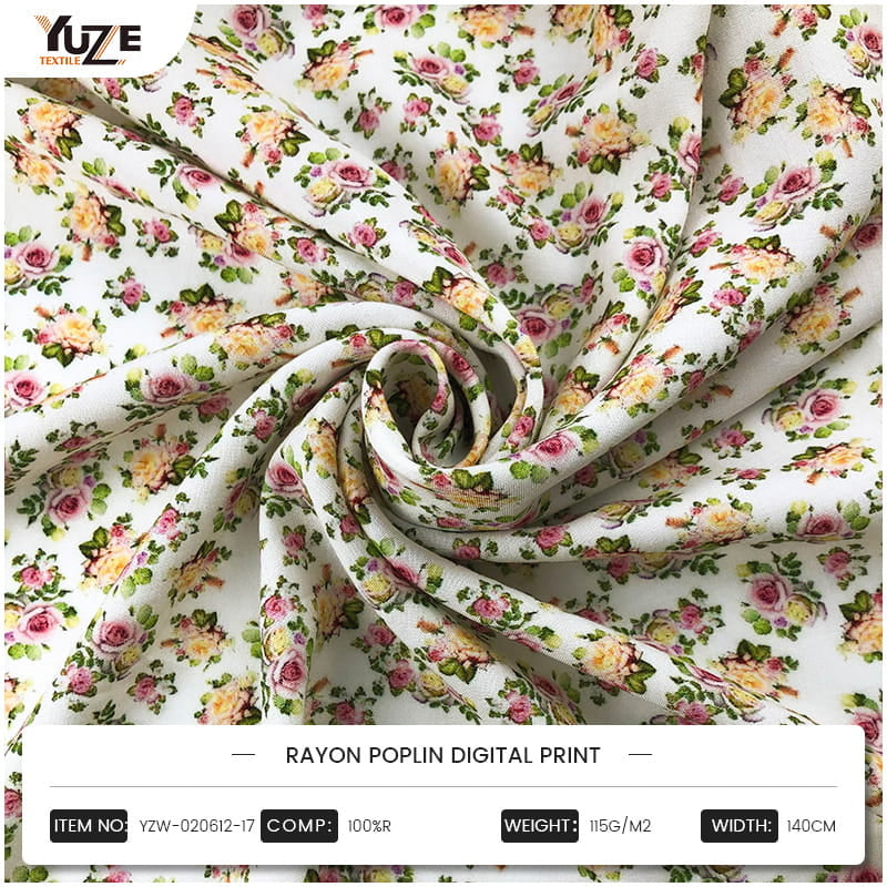 YZW-020612-17 چاپ دیجیتال Rayon Poplin