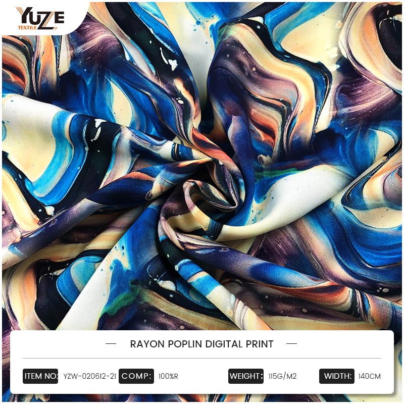 YZW-020612-21 چاپ دیجیتال Rayon Poplin