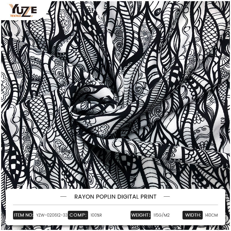 YZW-020612-33 چاپ دیجیتال Rayon Poplin