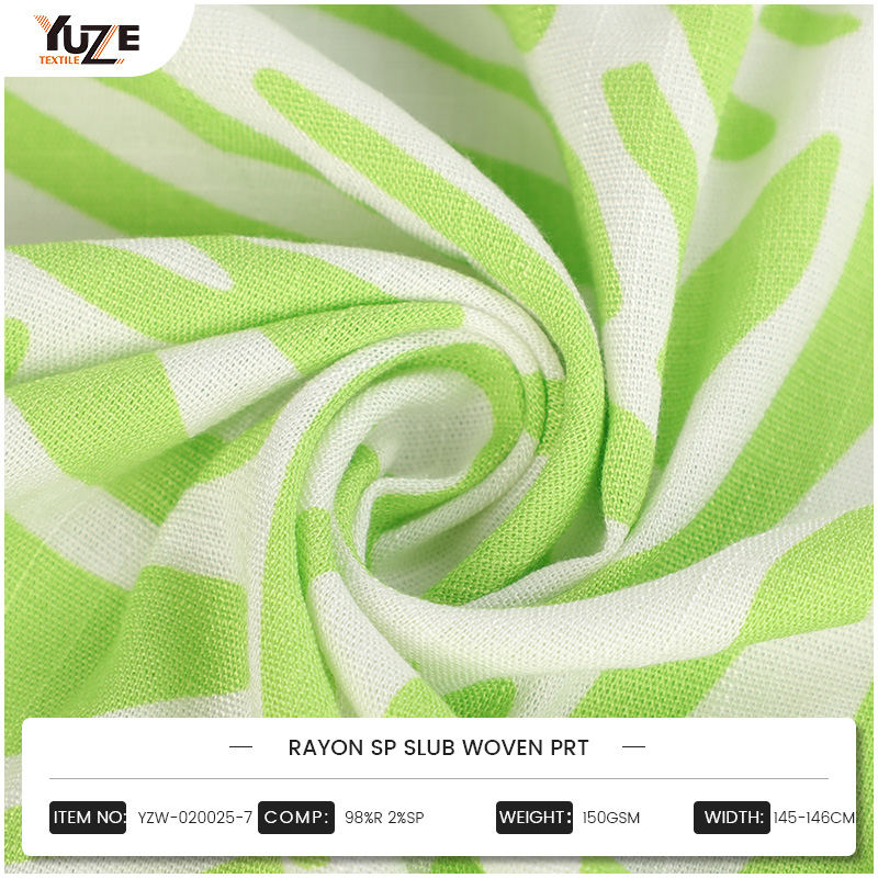 YZW-020025-7 Rayon sp slub woven prt
